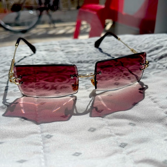 Ambassador Accessories Ambassador Brand Sunglasses Pink Rectangular